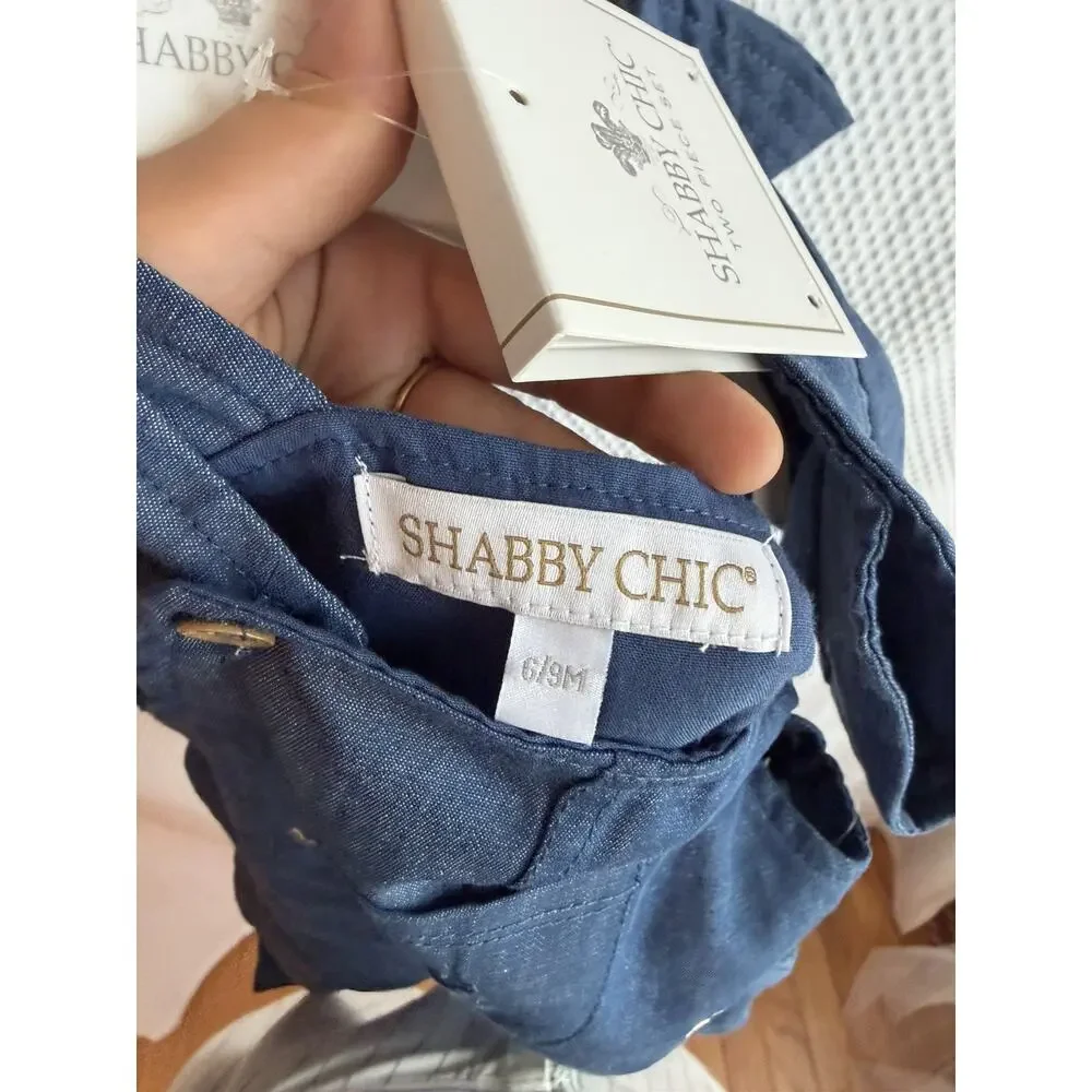 Shabby Chic 2Pc Shortalls Set Blue 6/9